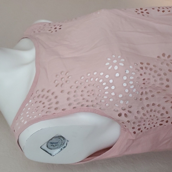 Ann Taylor Loft sz S soft pink sleeveless with mesh top. 🌛 - Picture 4 of 8